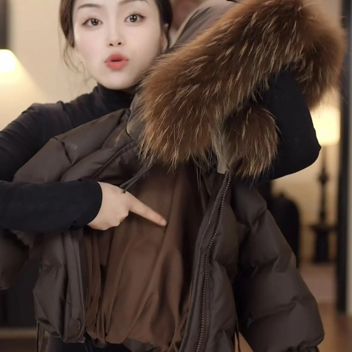 10CM Childrens Down Jacket Autumn and Winter Korean Edition Boys and Girls Fur Collar PU Leather Thick Warm Coat 251017