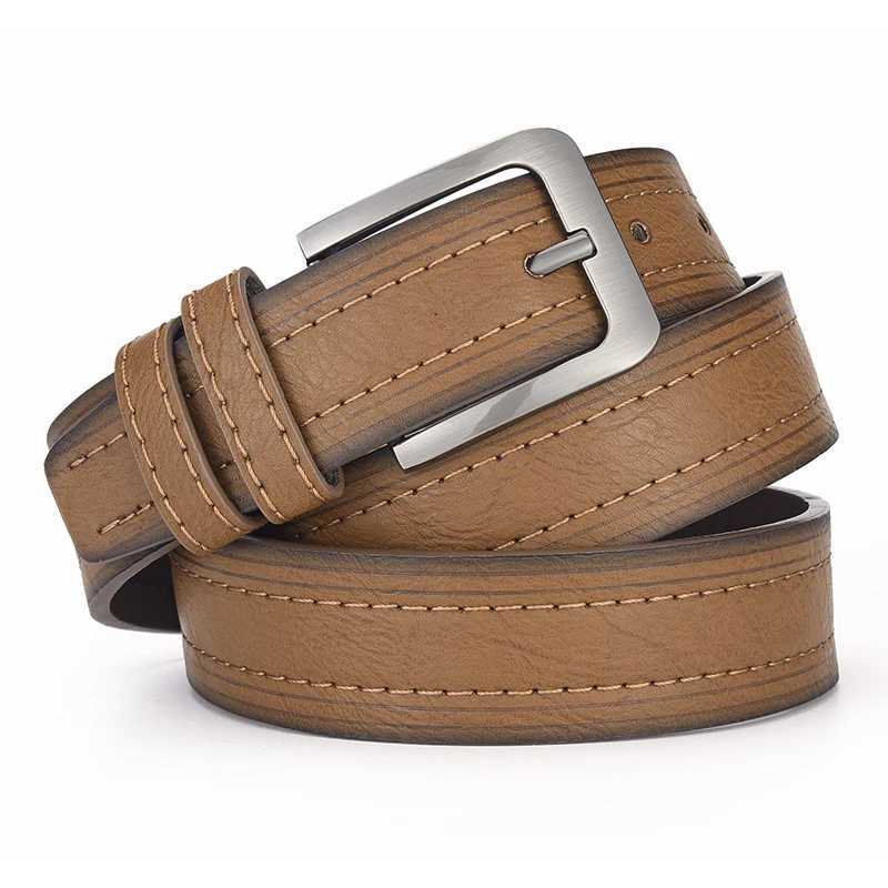 New Mens HighQuality PU Leather Belt Metal Pin Buckle Belt Leisure Business Waistband Fashionable Male Accessory Designer Belt W251018