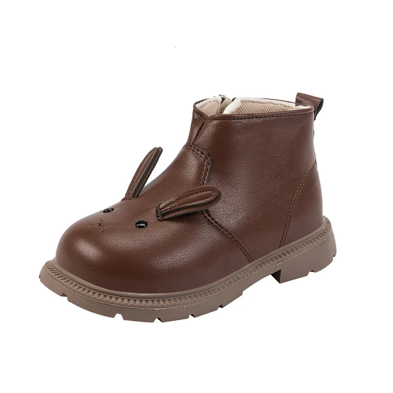Cartoon Rabbit Baby Ankle Boots for Girls England Style Children Cute Bunny Winter Short Boots Low Heel Kids Girl Shoes G11073 251017