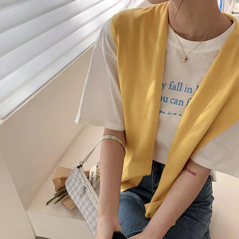 Korean Knitted Shawl Summer Air Conditioning Fake Collar Neck Guard Knit Thin Knotted Cape Shoulder Scarf For Women 251016