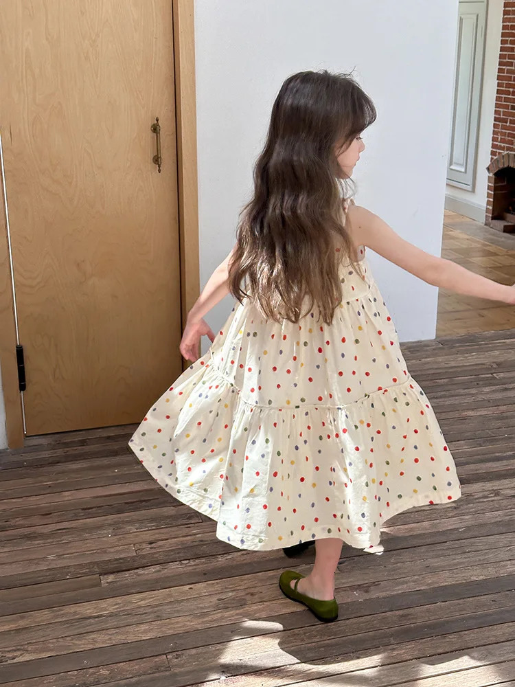Humor Bear Kids Clothing Summer Polka Dot Skirt Fashion Casual Vest Princess Dress Comfort Children Girls dress 251014