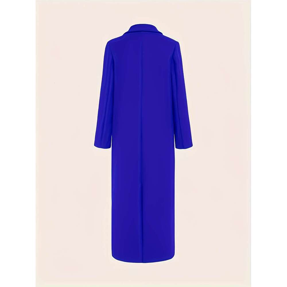 Women's Elegant Green Coat Long Formal & Professional Hine Washable Winter Trench With Structured H-Silhouette For Office, Parties, Everyday - So