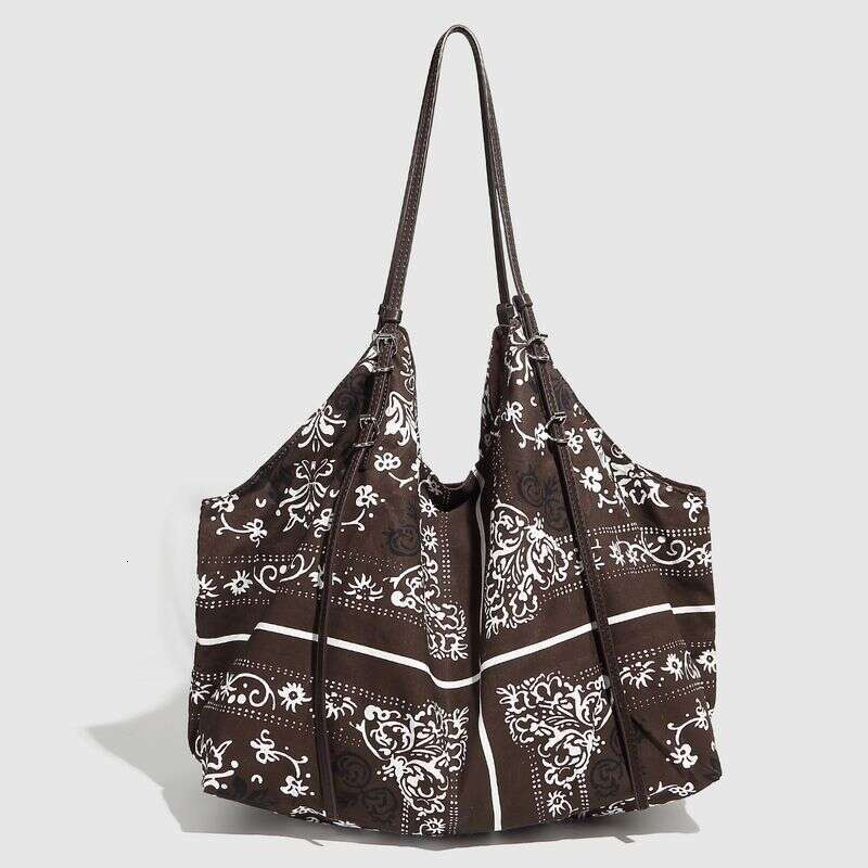 Niche Design Fashion Versatile Women Large Capacity Printed Shoulder Handbag Shopping Tote Bag Trendy