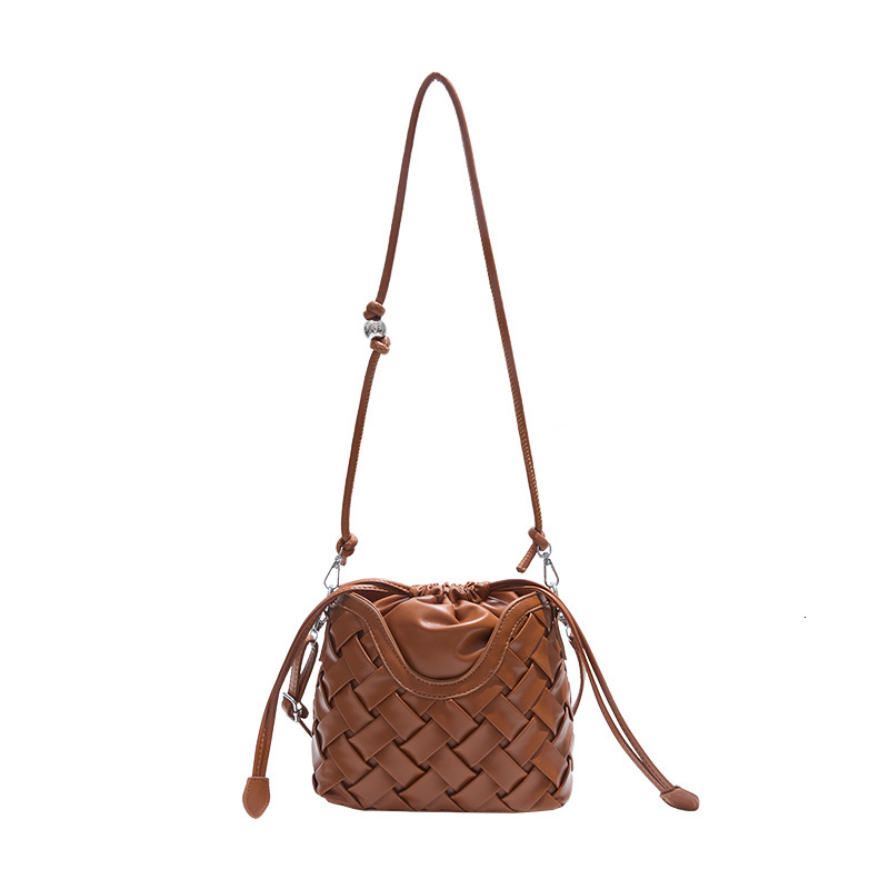 Luxury Brand Designer Bag High-End Luxury Woven Handbag For Women 2025 Summer Fashion Versatile Bucket Bag Casual Shoulder Crossbody Bag