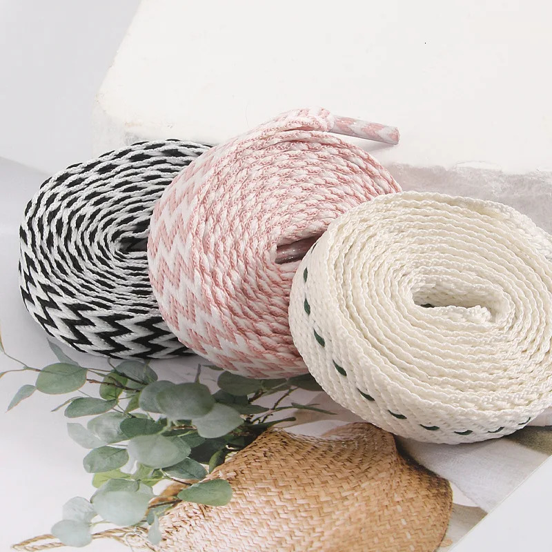 1Pair 15CM Wide Wave Fat Shoelaces Women Men Casual Flat Shoe Laces Replacement Sneaker Lace Shoe Stings Shoelace 251013