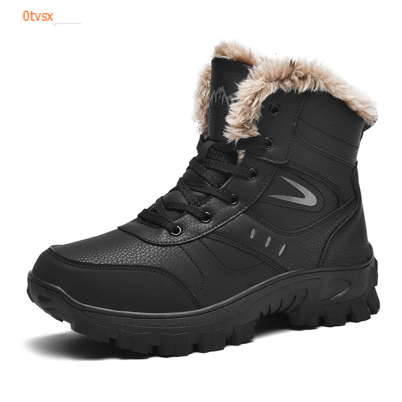 European and American plus size autumn and winter snow boots men's outdoor leisure shoes wool lining warm shoes designer shoes soft sole thick co