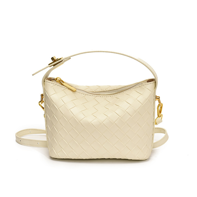 Luxury Brand Designer Bag Summer New High-End Versatile Woven Pattern Women's Bag Handheld Crescent-Shaped Lunch Box Bag Bento Bag Single Shoulde