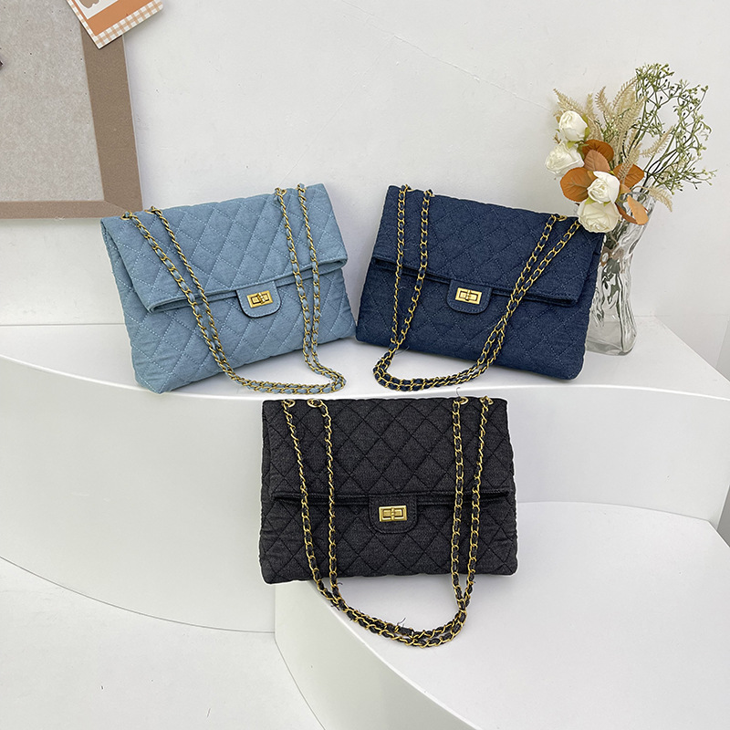 Free shipping designer Fashion Bags Large capacity women bag new fashionable chain bag denim single shoulder crossbody bag Exquisite Classic