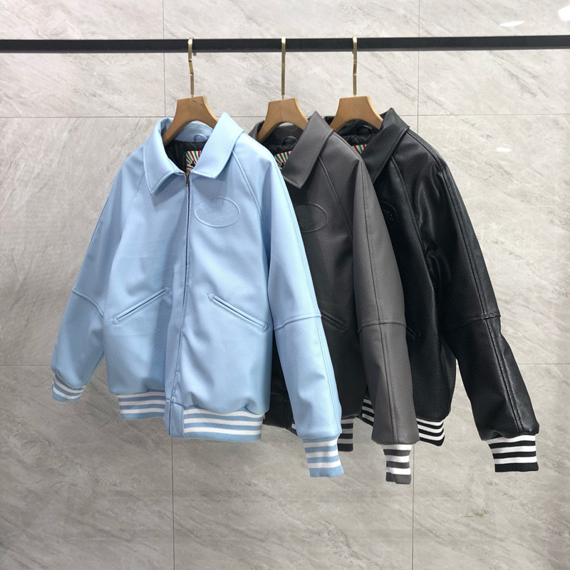 Fashion 3D Pattern PU Leather Jacket Warm Punk Quilted Coat for Men Women Premium Made 25fw 1019