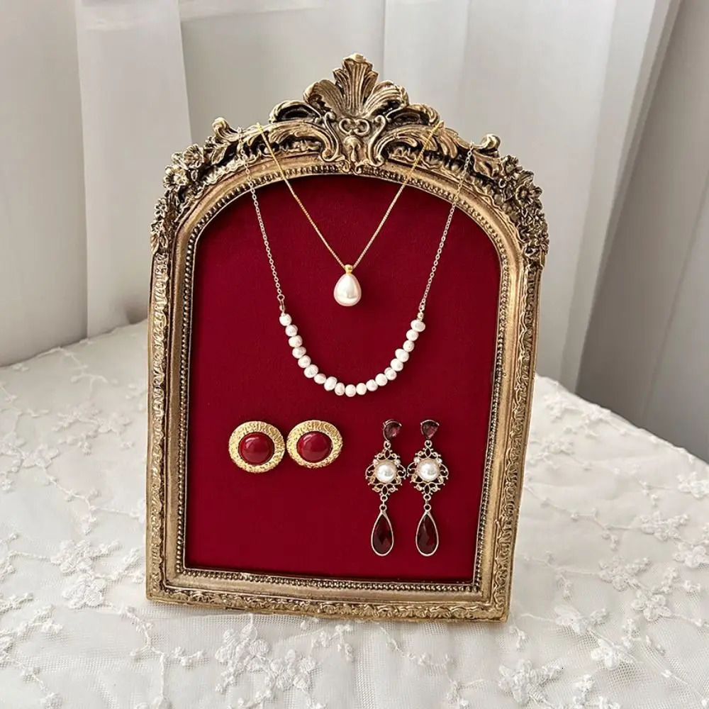 Flower pattern Po Frame Necklace Stand Vertical Antislip Pendant Chain Display Rack Multifunctional Space Saving 251016