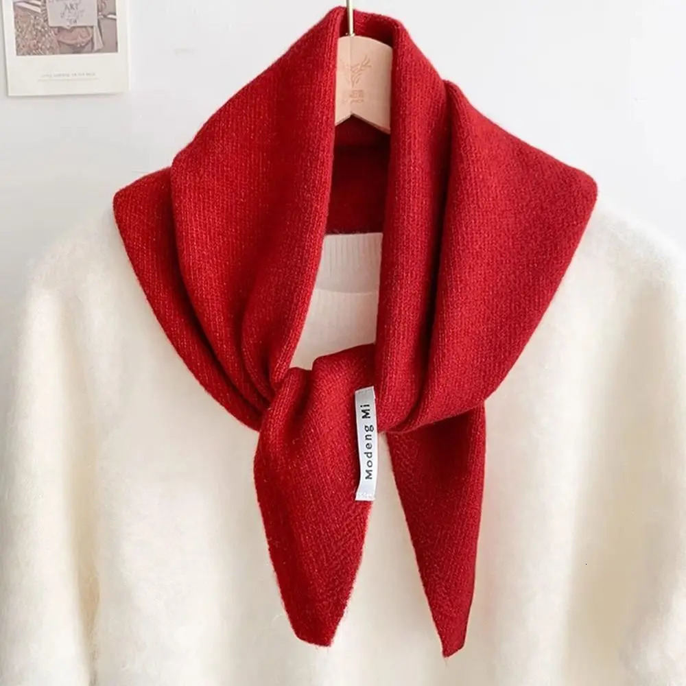 Wool Knitted Scarf Multifunctional Warm Triangular Scarf Women Headscarf Winter 251016