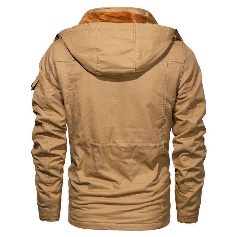 Thickened Fleece Hooded Casual Jacket For Men Winter Warm Long Style Coat Comfortable Loose Fit Chinese Brand Outerwear