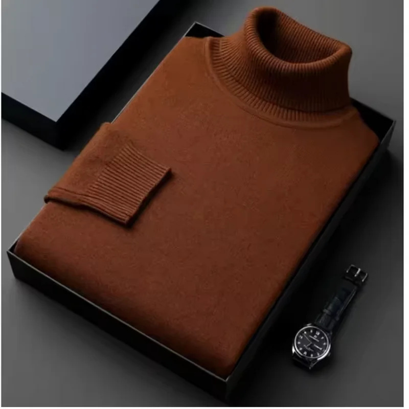 Cashmere Cotton Blend Turtleneck Men Sweater 2025Autumn Winter Daily Basic Warm Knitted Pullover Man Casual Jumper Pull Homme 251015