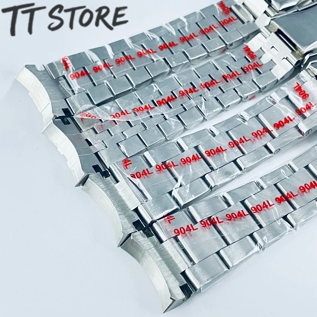 20mm Width 904L Solid Stainless Steel Watch Band Brushed Polished Oyster Bracelet Folding Buckle Glide Lock Clasp 251016