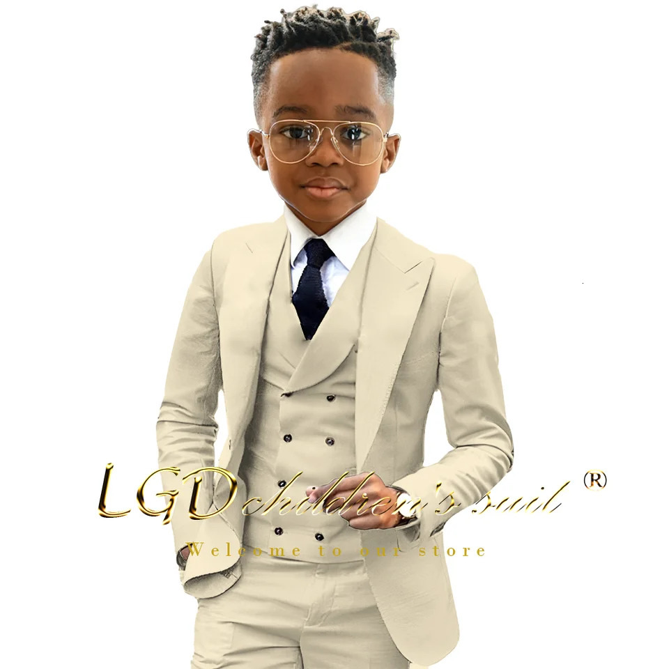 Boys 316 years old suit jacket trousers and vest 3piece tuxedo wedding party event childrens customized formal suit 251017