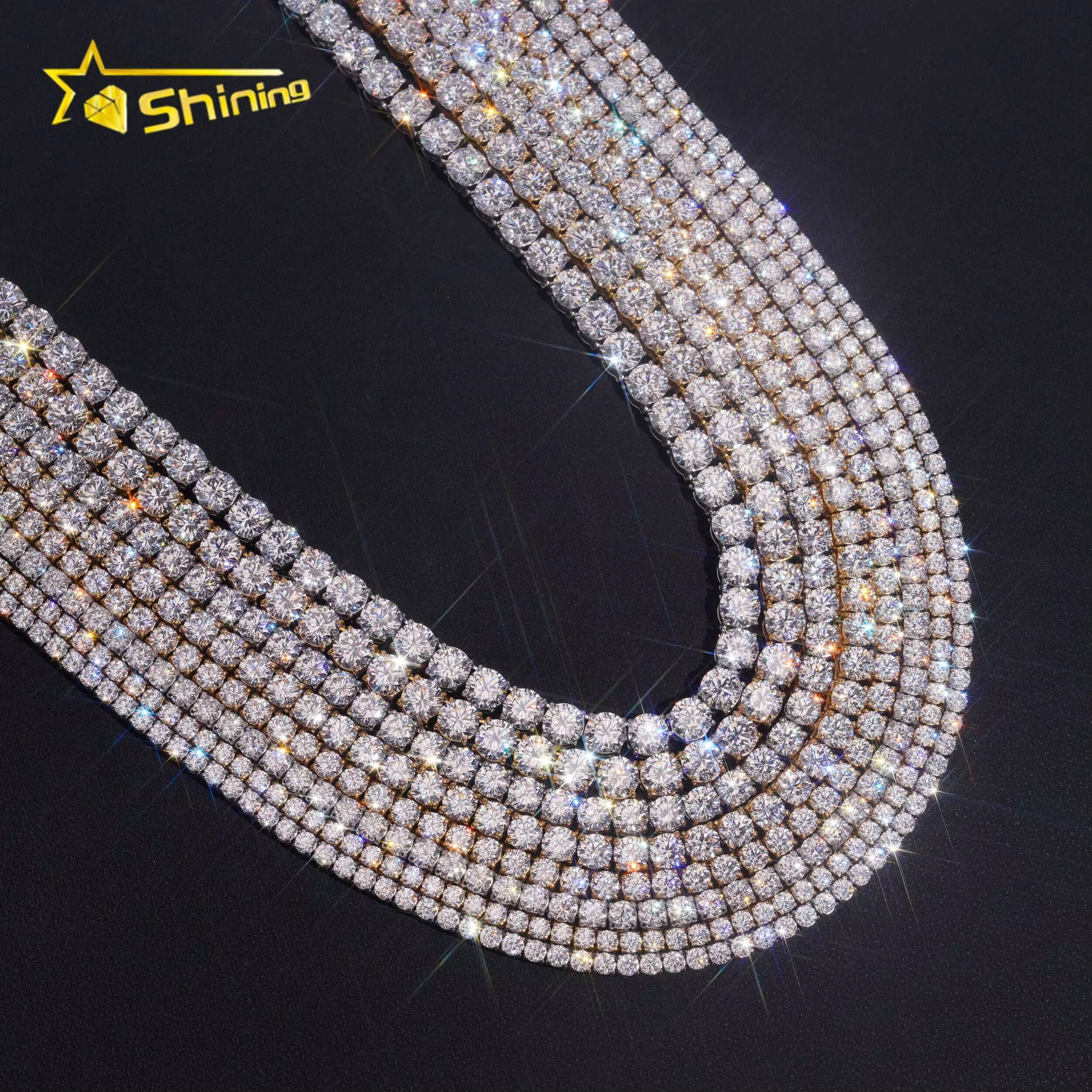 Wholesale Price 3mm 4mm 5mm 6mm CZ Tennis Chain Stainless Steel Custom Fashion Necklaces for Women Men Tennis Necklace