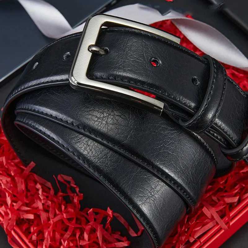 Authentic genuine leather luxury brand mens belt fashionable business alloy needle buckle belt for men W251018