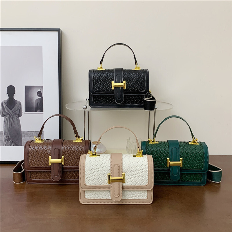 Luxury Brand Designer Bag Woven Solid Color 2023 Simple Color Block Fashion Shopping Casual Street Crossbody Handbag Single Shoulder Small Square Bag