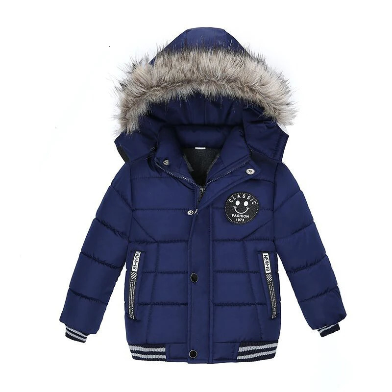 Keep Warm Baby Coat Autumn Winter Boys Jacket Hooded Zipper Fashion Fur Collar Boys Outerwear 2 3 4 5 6 Years Kids Clothes 251017
