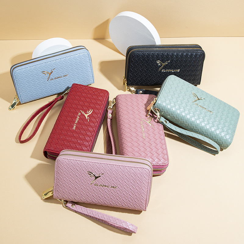 Luxury Brand Designer Bag Women's Wallet Long Style 2025 New Model Feiyan Hot Stamping Woven Pattern Fashion Double Zipper Large Capacity Clutch