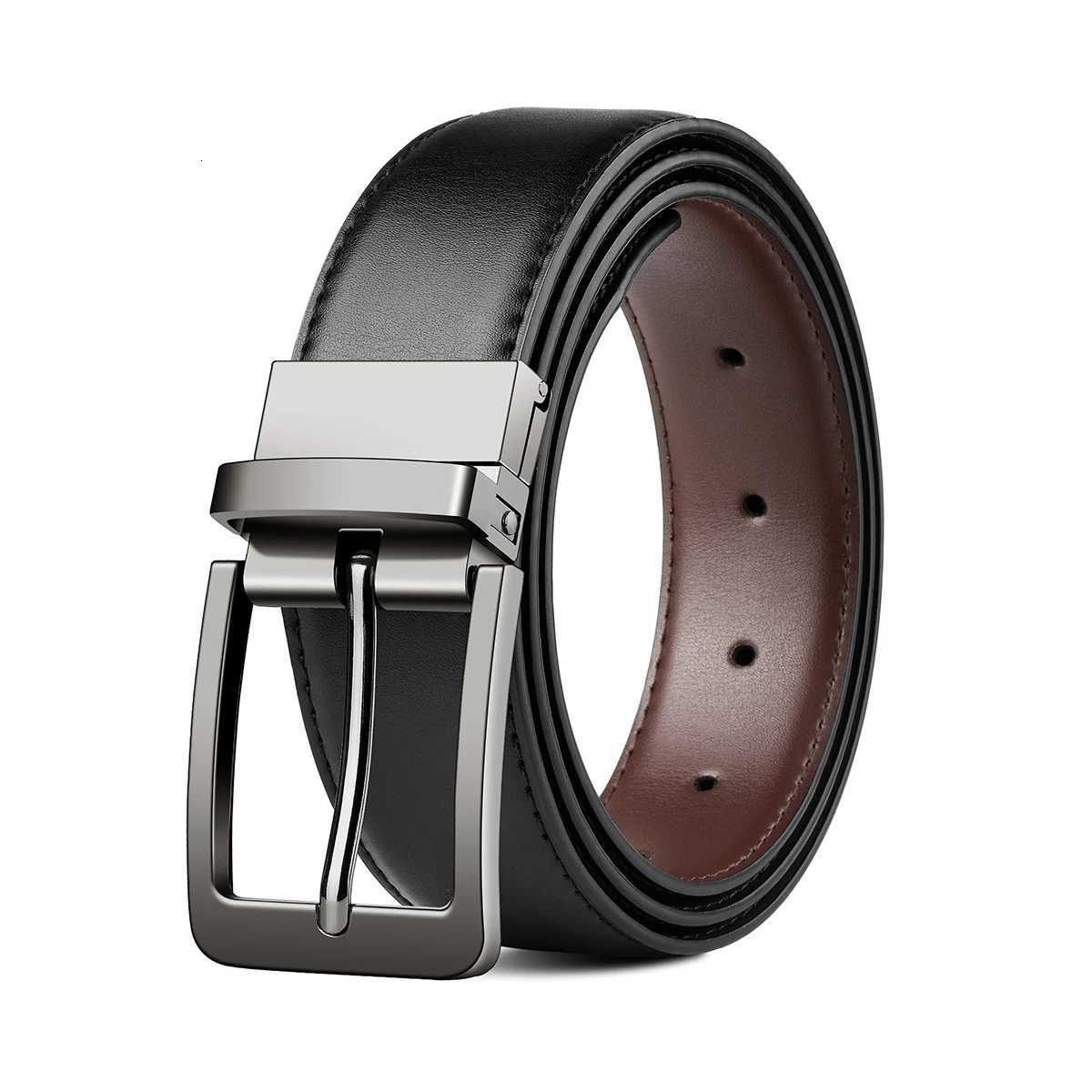 Belt mens leather needle buckle doublesided cowhide belt mens young peoples business jeans belt trendy youth W251018