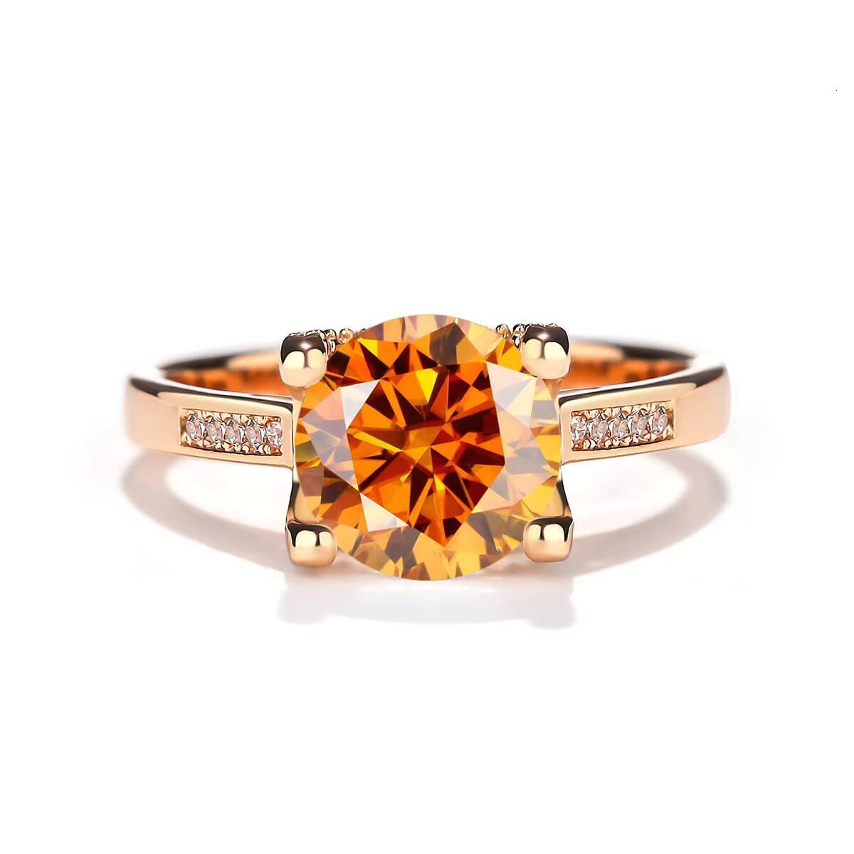 Custom Luxury Wedding Diamond Ring 925 Sterling Sliver 2ct Round Cut Vvs d Color Moissanite Diamond Engagement Ring for Women