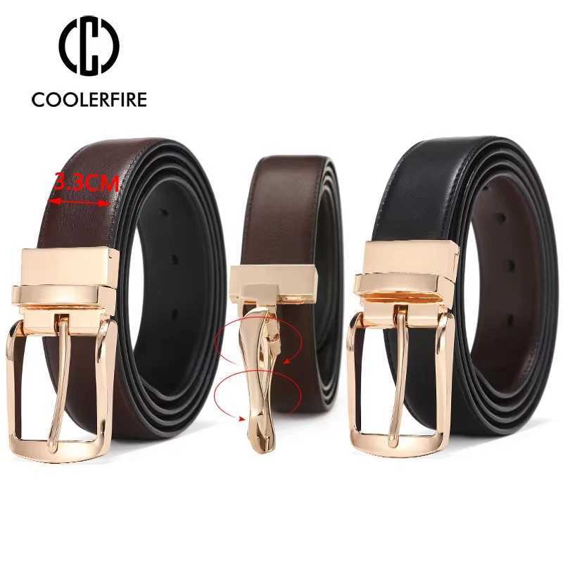 Men Reversible Dress Belts Casual High Quality Belt Genuine Leather Belt Male Vintage Luxury Coolerfire HQ108 W251018