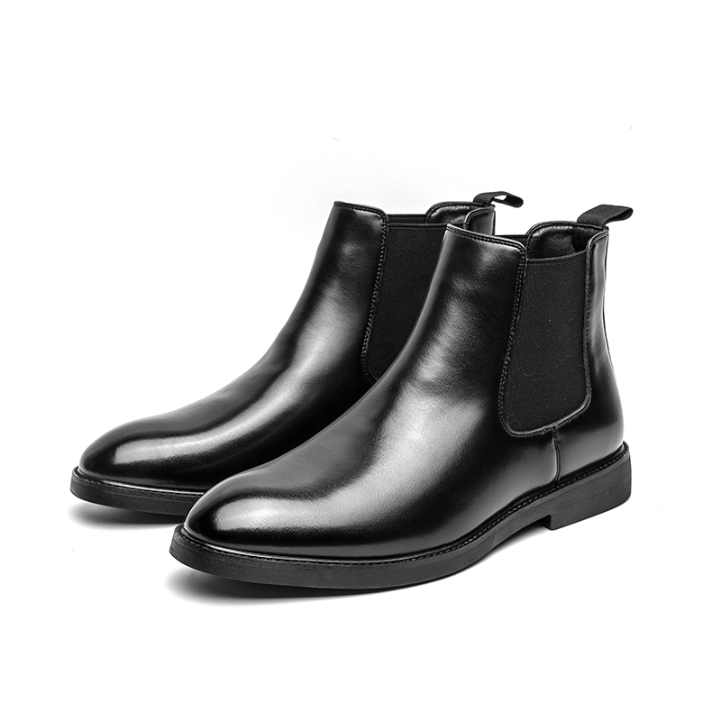 95792- Men's high top short boots Chelsea new autumn and winter business versatile casual leather shoes Martin leather boots