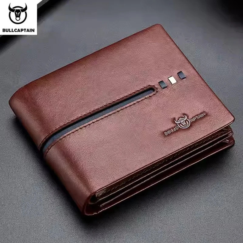 BULLCAPTAIN Genuine Leather Wallet Male er Business Wallet Multifunction Storage Purse Rfid Card Package Wallet Men 251013
