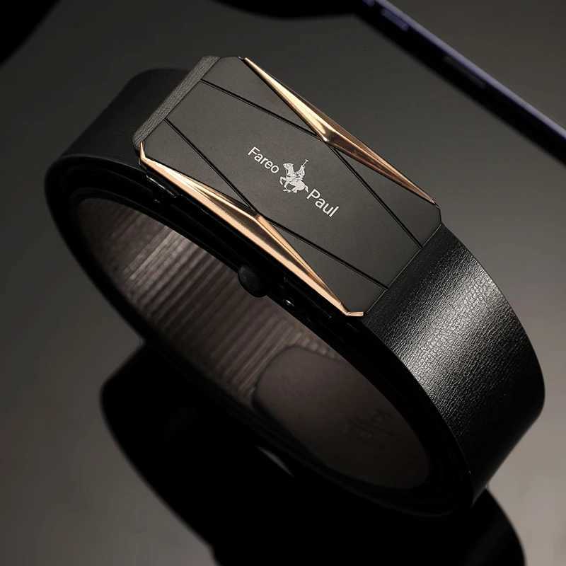 Fashionable mens HighQuality leather Belt with Automatic Buckle Suitable for Young and MiddleAged Gentlemen W251018