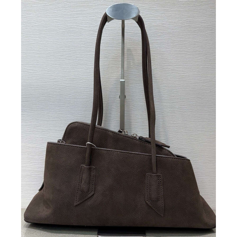 Cowhide velvet shoulder bag Retro Crocodile Pattern Large Capacity Tote Design Women's Pleated Leather Shoulder Female Daily Commuter Bag 2025 Be