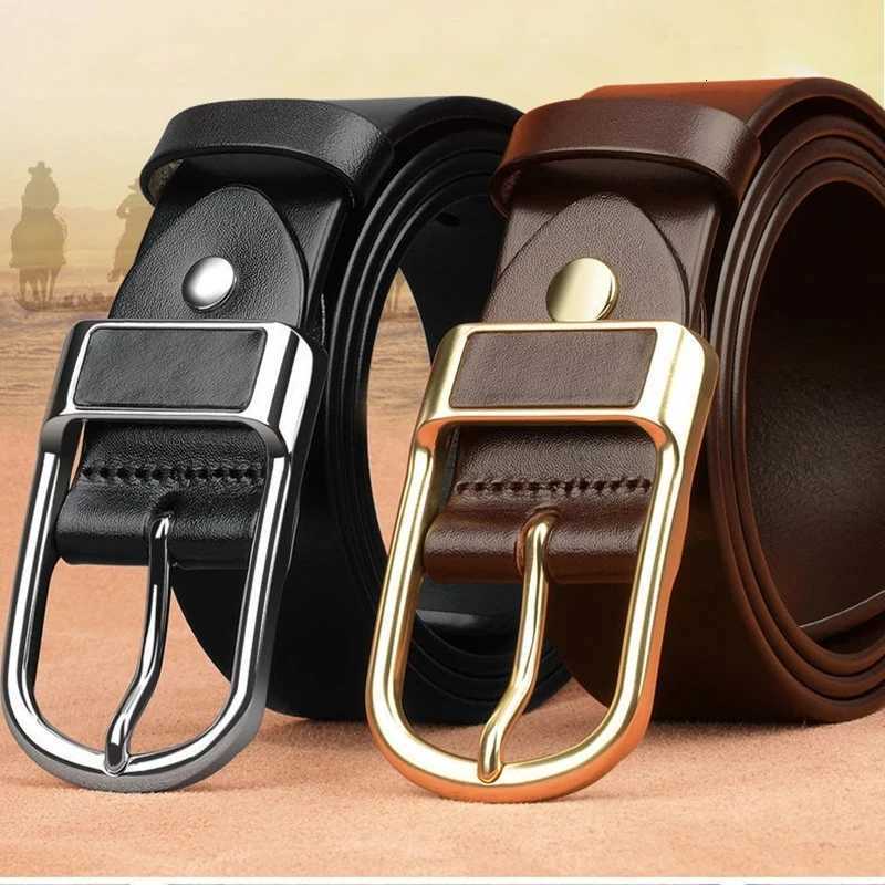 Genuine Leather For Mens High Quality Buckle Jeans Cowskin Casual Belts Business Cowboy Waistband Male Fashion Designer 2022New W251018