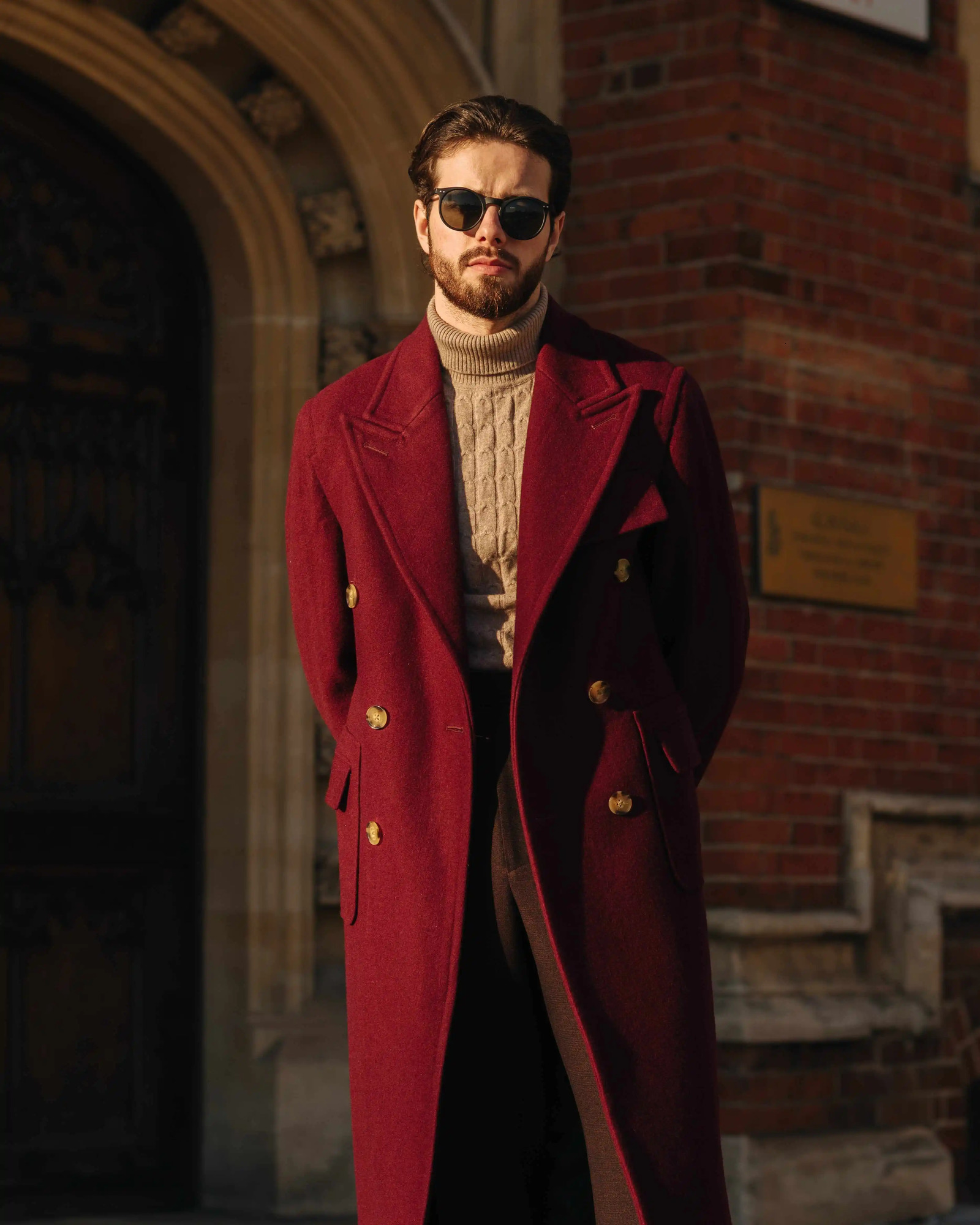 Mens coats Overcoat Fashion Peaked Lapel Solid Color Woolen Double Breasted Business Causal Daily Tailored Abrigos Para Hombre 251017