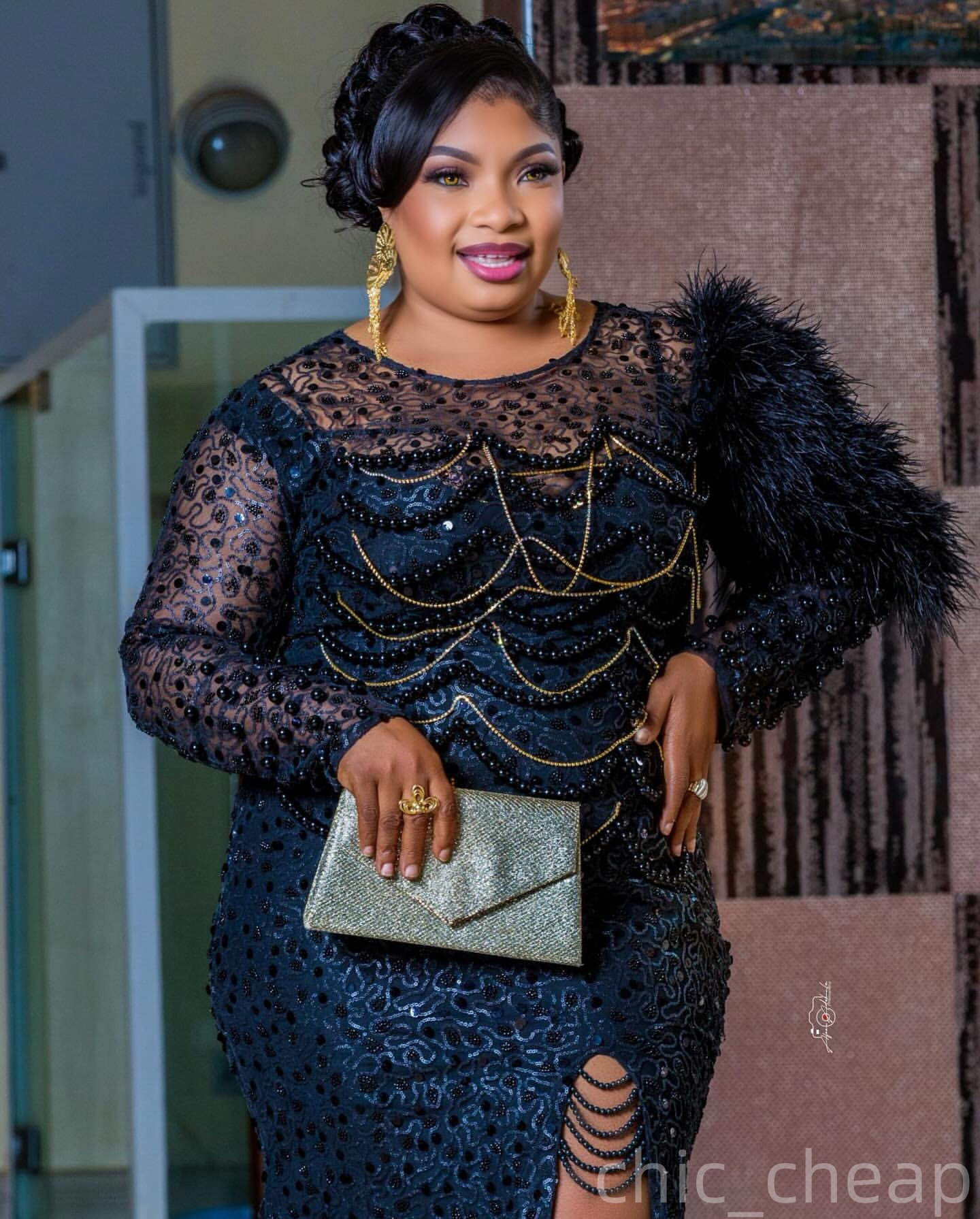 Mermaid Dark Navy Plus Size Prom Dresses 2025 Feather Beadings Lace High Split Evening Formal Party Second Birthday Engagement Gowns Dress For Special