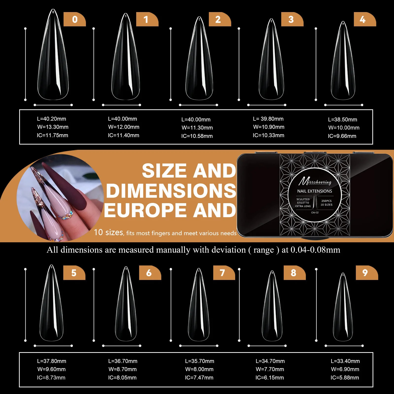 250pcsbox Transparent Seamless Fake Nail Soft Full Cover Trapezoidal Oval Almond Full Paste for Nail Decoration Tools 251015