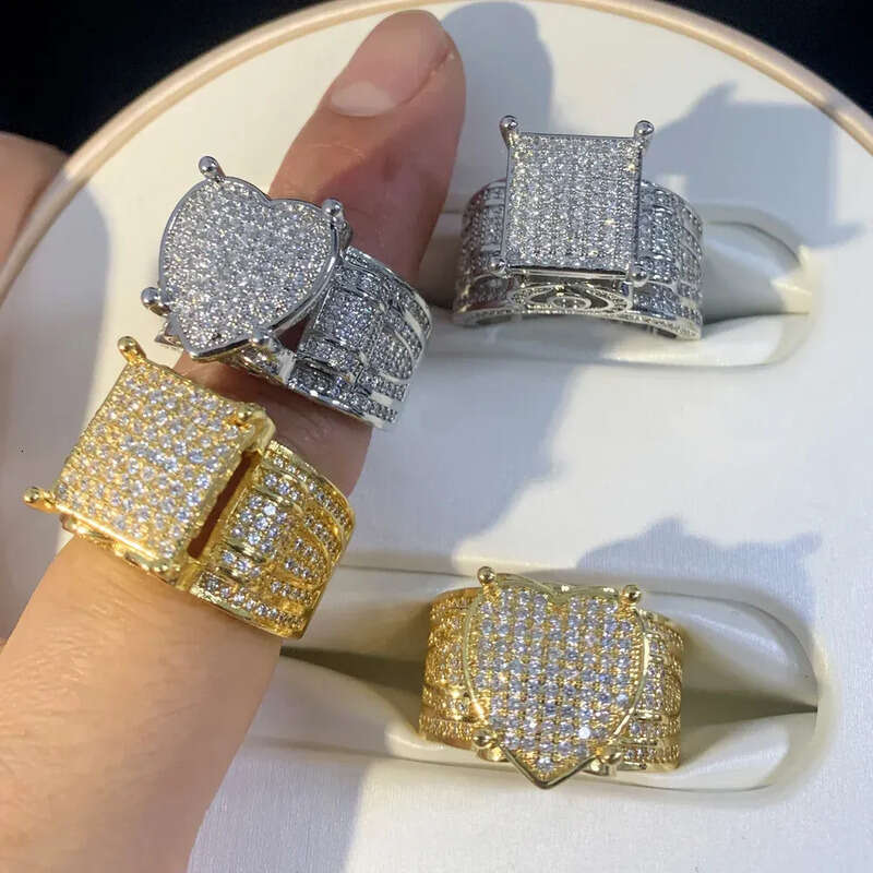 Rulalei Designer Valuable Court High Carbon Dia Ring Sterling Sier Gold Engagement Wedding Rings for Women Men Anniversary Party Jewelry Gift