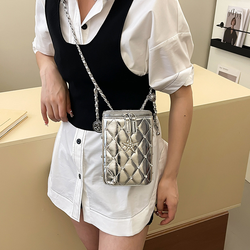 Luxury Brand Designer Bag Quilted Embroidered Small Bag For Women 2025 New Summer Trend Versatile Chain Crossbody Bag Exquisite Mini Phone Bag