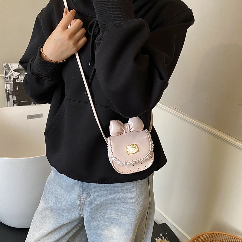 Fashion leather designer sweet little crossbody bag cute children's bag bow children's shoulder bag women's bag