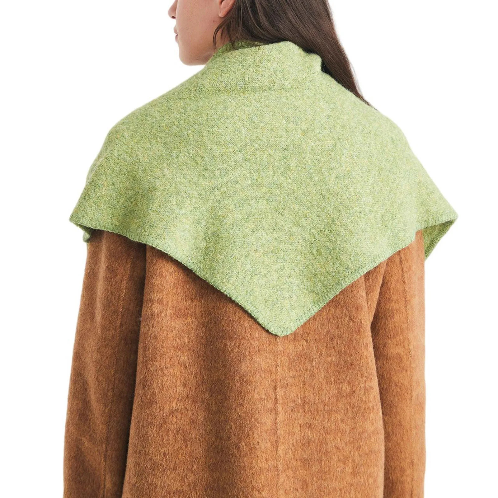 Autumn Winter Korean Knitted Triangle Scarf Wool Blend Solid Warm Shawl Scarf Women Neck Protection Small Scarf Cashmere Poncho 251016