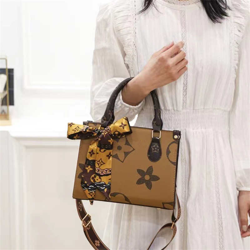 Free shipping New Fashion Bow Handbag for Women Trendy Versatile Old Flower Single Shoulder Cross Shoulder