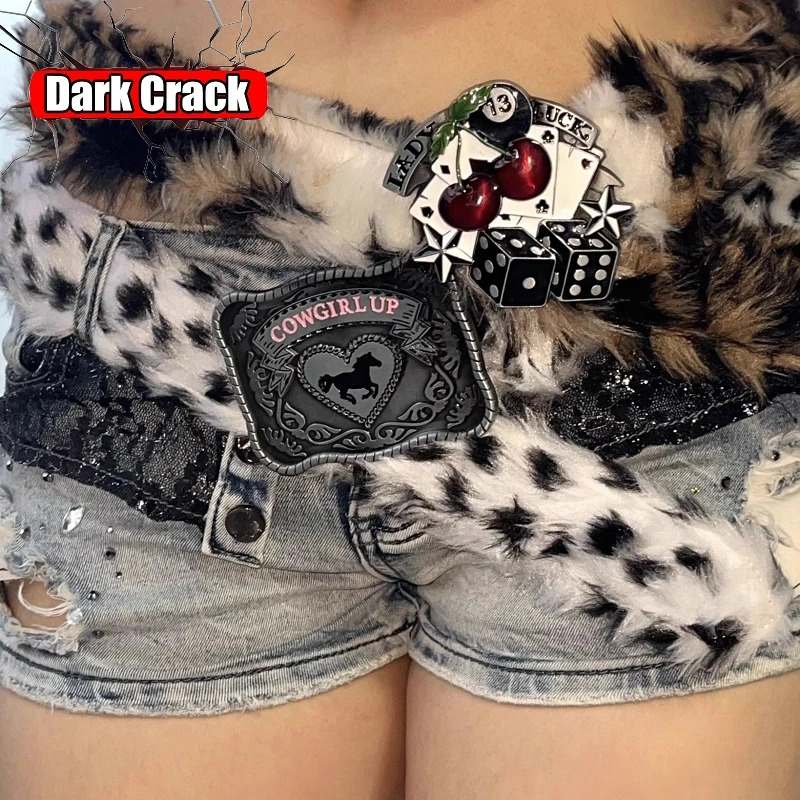 Gothic womens mens Y2k girl Harajuku punk Lolita spicy girl plush belt tiger pattern decorative belt furry 251016