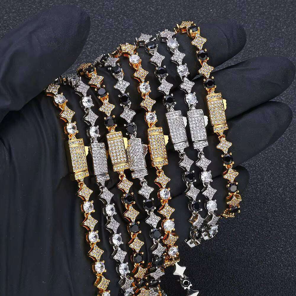 Hip Hop Gold Plated Men and Women Light Zircon Tennis Bracelet