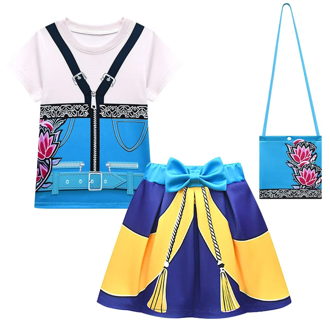 KPop Demon Hunters Cosplay Costume Girls Tshirt Dress set Kids Party Halloween Mira Rumi Zoey Clothes Children Girl Dress 251017