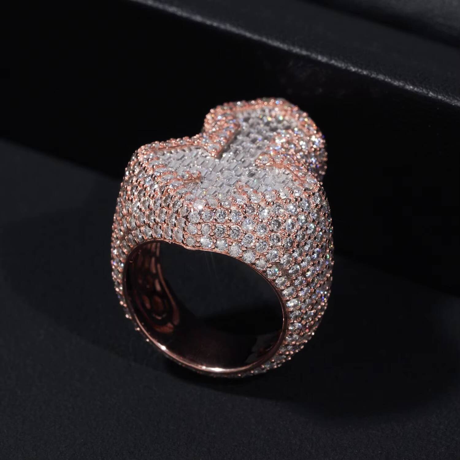 Hip Hop Style Hot Sale VVS Moissanite Men Diamond Cross Rings 925 Silver Ice Out Ring