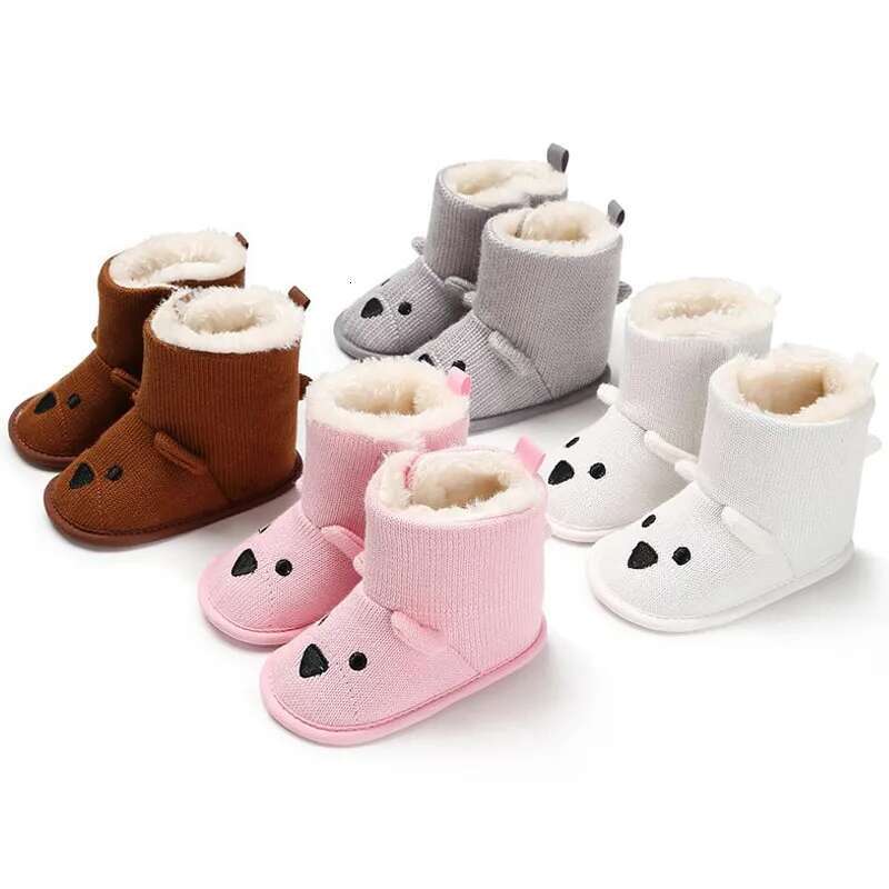 2025 Infant Winter Baby Toddler Newborn Cute Cartoon Bear Shoes Walkfashion Girls Boys Little Kid First Walkers Snow Boots 0-18 Months dh1922389