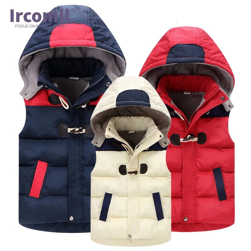 Winter Kids Waistcoats Children Vest Warm Hooded Coat Infant sleeveless Jacket Cotton Kid Clothe Boy Girl Outwear 251015