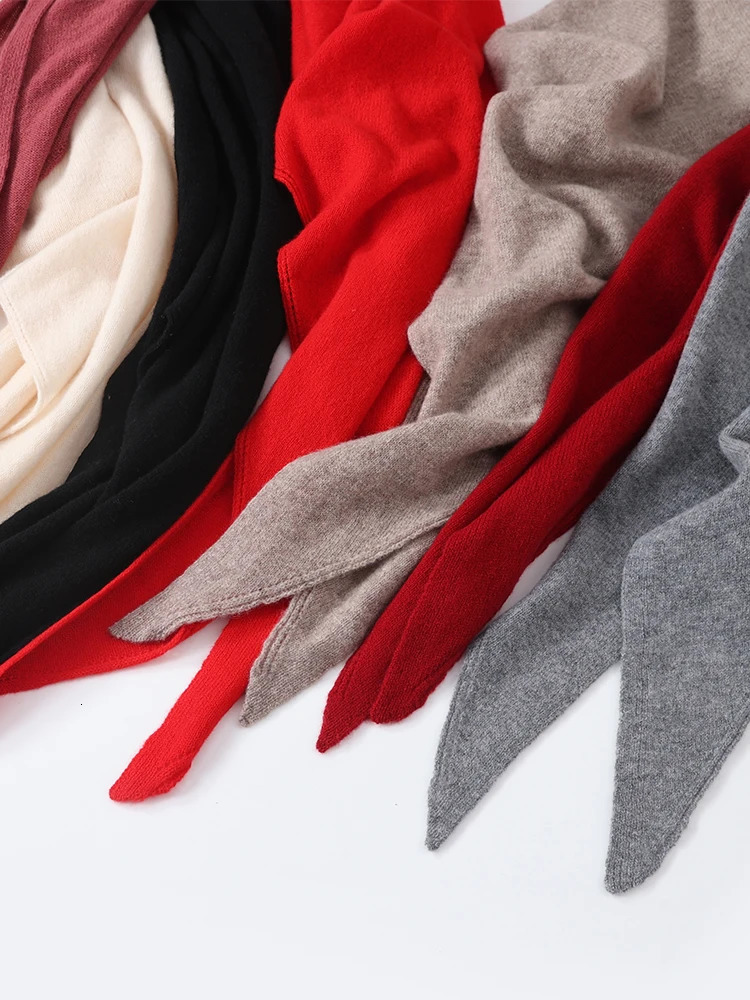 100Wool Knitted Large Triangle Shawls Scarf Women Autumn Winter Soft Warm Soft Elegant Cape Poncho Multifunctional Pashmina 251016