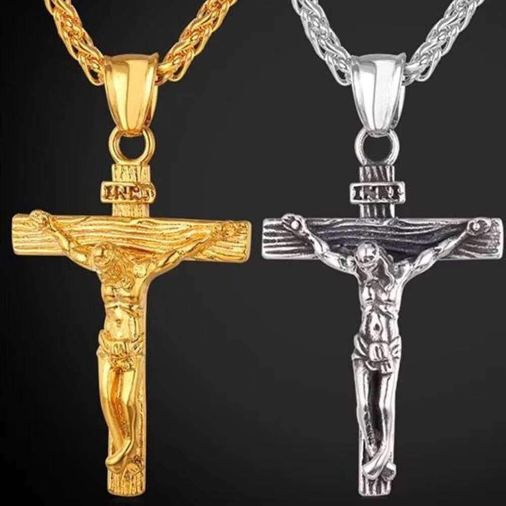 Christian for Women and Men sterling silver Religious Easter Jesus Cross Necklace Prayer Baptism Jewelry