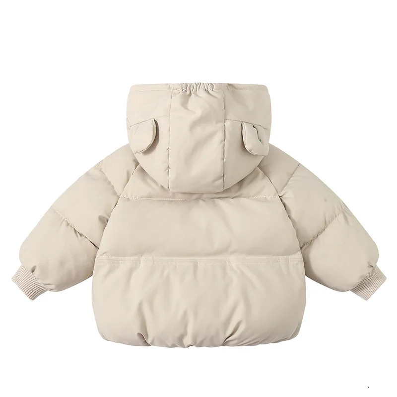 Baby Boys Girls Hooded Zipper Down Jackets Kids Casual Cottonpadded Solid Coat Childrens Autumn Winter Warm Outerwear 251017