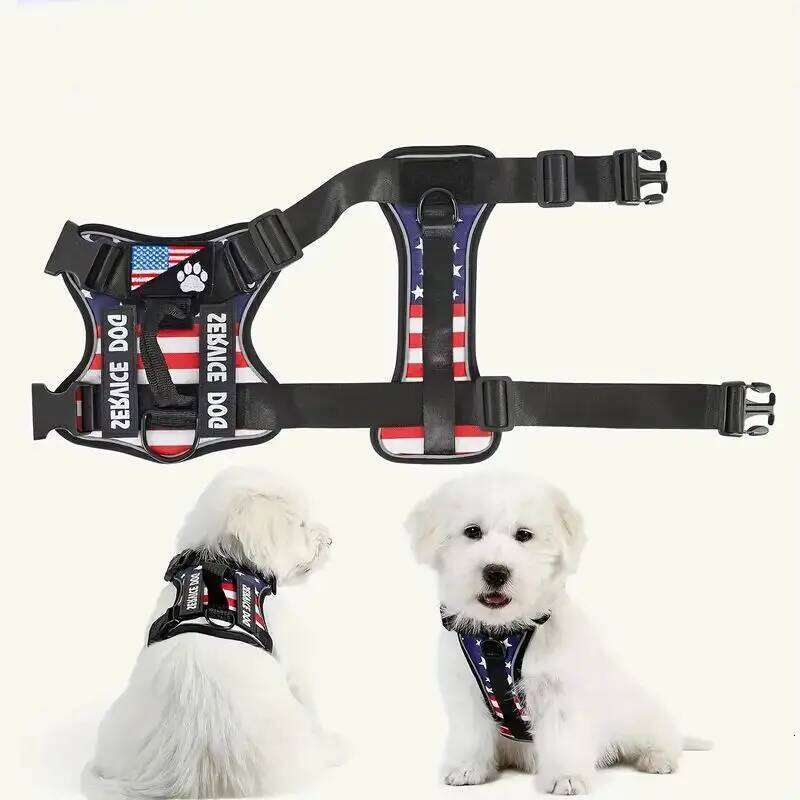 And Leash Set, Escape Proof No Pull Vest Harness With Reflective Dog Walking Traction Rope